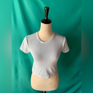 LT Looks Good On You Stylish Gray Distressed Crop Top for Women